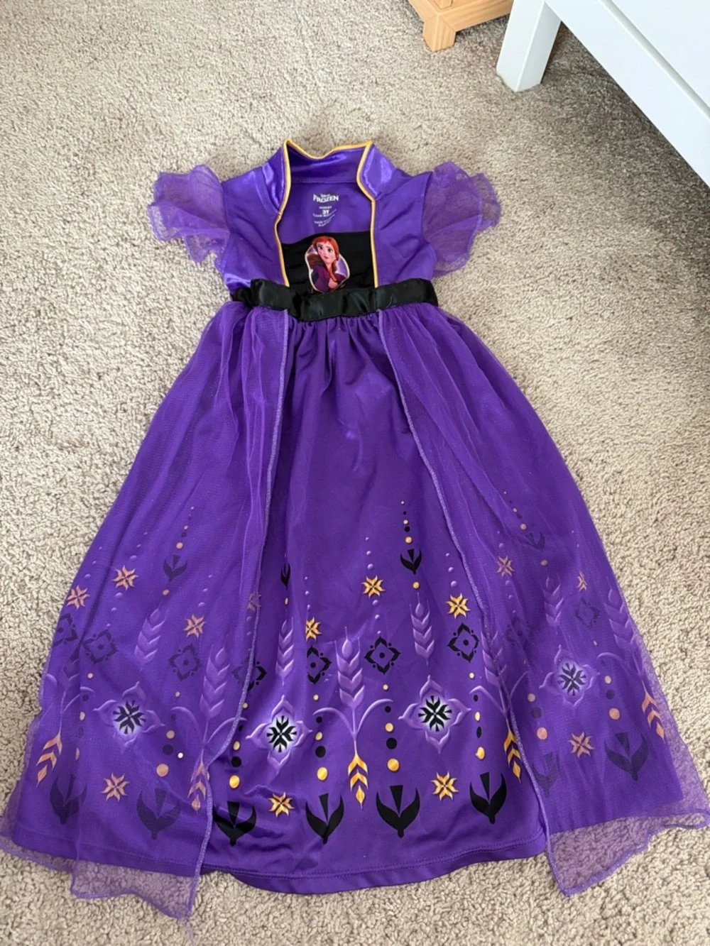 Disney Purple Anna Girls Night Gown Dress size 3T - Picture 1 of 3